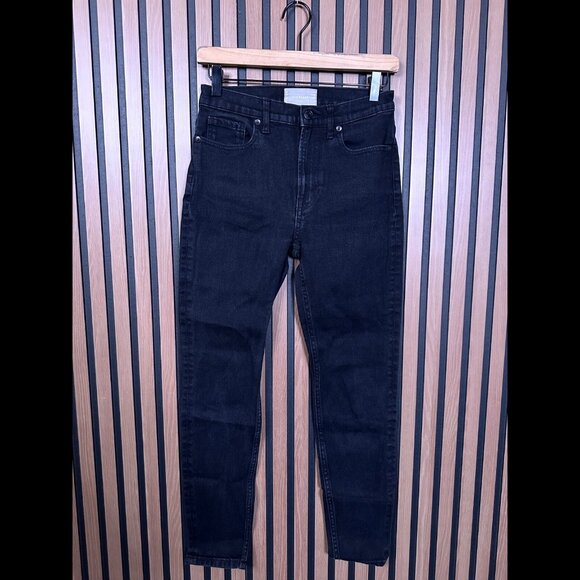 Everlane Jeans 2 Regular Womens Black Straight Denim High Rise - Picture 1 of 9